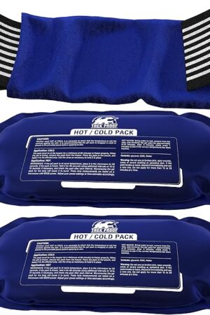 Ice Packs for Injuries Reusable (3-Piece Set) ? Hot and Cold Ice Pack Therapy Gel Wrap Support ? Supports Recovery, Joint and Muscle Pain ? Knees, Back & More (3 Piece Set - Classic)