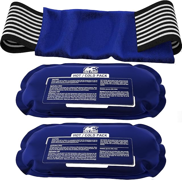 Ice Packs for Injuries Reusable (3-Piece Set) ? Hot and Cold Ice Pack Therapy Gel Wrap Support ? Supports Recovery, Joint and Muscle Pain ? Knees, Back & More (3 Piece Set - Classic)