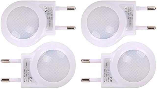 White EU 2-pin Plug 0.7W Travel LED Night Light
