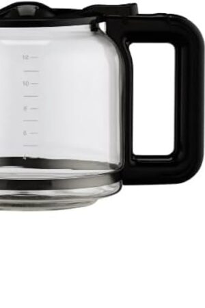 Carafe Replacement for the Cuisinart 12-Cup Glass Coffee Carafe Model DCC-1220BKSWM ONLY - Black Handle/Lid