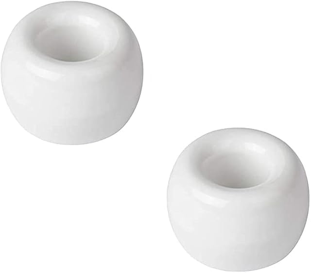 2 Pcs Mini Ceramics Toothbrush Holder,Individual Toothbrush Stand for Bathroom Vanity Countertops Dresser(White)