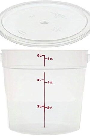 CAMBRO RFS6PP190 Camwear 6-Quart Round Food Storage Container with Lid