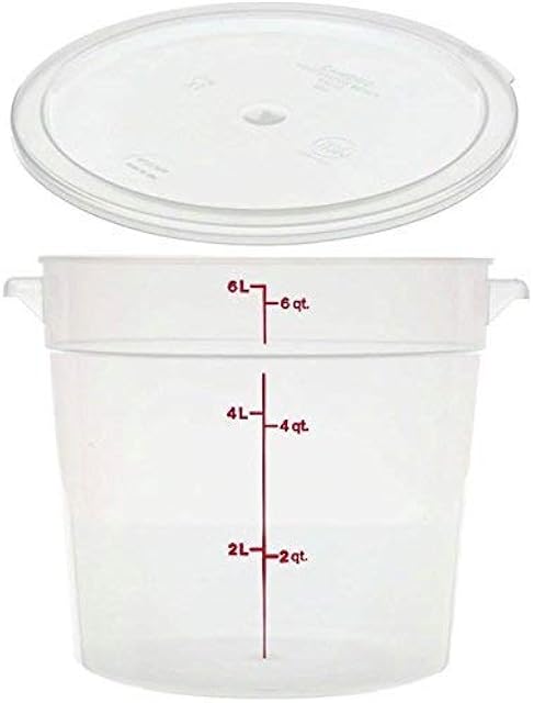 CAMBRO RFS6PP190 Camwear 6-Quart Round Food Storage Container with Lid