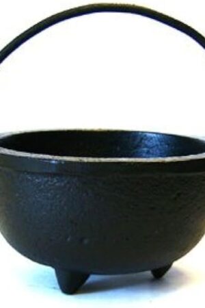 Cast Iron Cauldron w/Handle, Ideal for smudging, Incense Burning, Ritual Purpose, Decoration, Candle Holder, etc. (4" Diameter Handle to Handle, 2.5" Inside Diameter)