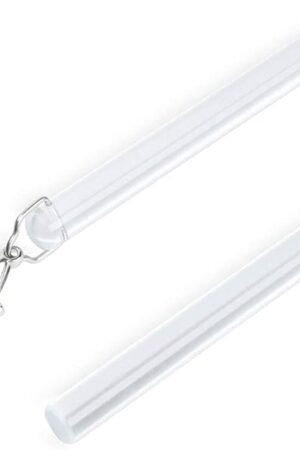 2 Pack Curtain Pull Rod with Metal Snap Invisible Clear Curtain Push Wand for Drapery and Grommet Curtains 1/2 Inch Wide (Acrylic, 40 Inch)