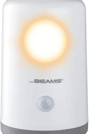 Beams MB750A 20 Lumen Amber Sleep Friendly Wireless Battery Powered Portable Motion Sensing Nightlight, 1-Pack, White