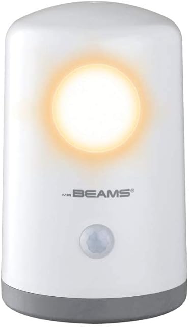 Beams MB750A 20 Lumen Amber Sleep Friendly Wireless Battery Powered Portable Motion Sensing Nightlight, 1-Pack, White