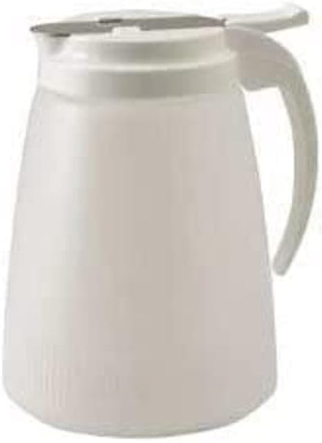 Winco PSUD-32, 32-Ounce Plastic Syrup Dispenser with Plastic Lid and Stainless Steel Slide Cover