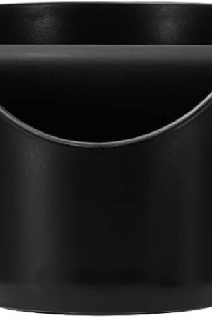 Coffee Knock Box, 4.6 in, Barista Style Espresso Grounds Knock Box, Removable Plastic Knock Rod, Non-Slip Base, Espresso Maker Accessory (Black)