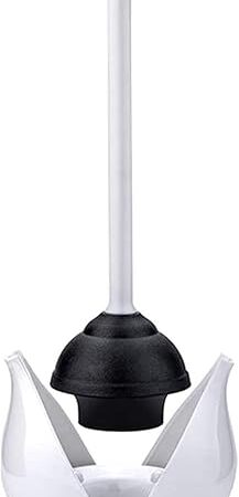 YANXUS Toilet Plunger, Hideaway Toilet Plungers with Caddy, Plungers for Bathroom with Holder, Heavy Duty Toilet Plunger with Holder - White