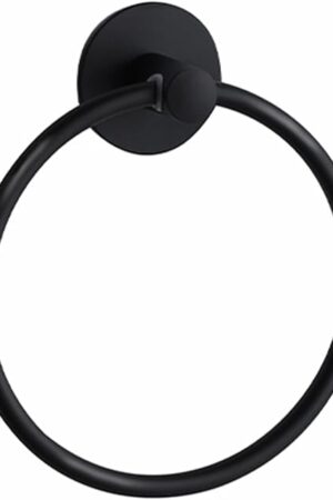 Besteffie Adhesive Towel Ring Self Adhesive Hand Towel Ring Stainless Steel Rustproof Bathroom Towel Holder Wall Mount SUS 304 Stainless Steel Matte Black,Bathroom Hand Towel Holder