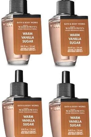 Bath and Body Works 4 Pack Warm Vanilla Sugar Wallflowers Fragrance Refill. 0.8 fl oz.