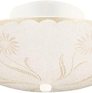 Design House 501619 Traditional 2-Light Indoor Semi-Flush Ceiling Mount Dimmable Frosted Glass for Bedroom Hallway Kitchen Dining Room, White