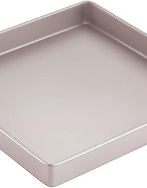 CHEFMADE 11-Inch Baking Sheet Pan, Non-Stick Square Jelly Roll Bakeware for Oven Roasting Meat Bread Battenberg Pizzas Pastries 11.2" x 11.2" x 1.4" (Champagne Gold)