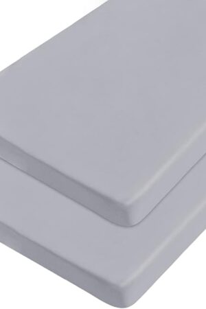 Cot Sheets 31" x 75", 2 Pack Cot Size Sheet Fitted with Narrow Twin/Camp Bunk/Rvs Bunk/Guest Beds/Army Cots/Trifold Mattress, Super Soft Breathable Microfiber Bed Cover, Bottom Sheet, Gray