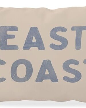 Blue Coastal Throw Pillow Cover 12x20, Coastal Room Decor, Blue Dorm Decor, Coastal Preppy Trendy Retro East Coast Coquette Decor for Girls Room College Sofa Couch