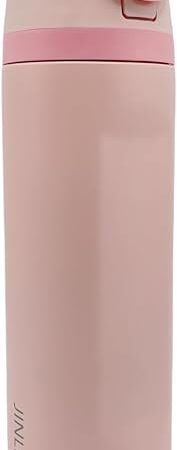 24oz Insulated Stainless Steel Water Bottle with Straw for Sports and Travel, BPA-Free Sports Water Bottle (Light Pink)