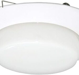 6" Inch Drop Opal Milky Glass Lens Trim with 8" Inch Plastic Ring, Waterproof Shower Light Cover, UL Listed for Wet Locations, Great for Balconies, Patios, Kitchens, Laundry Rooms and Bathrooms