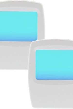 Amerelle Always-On Blue Night Light, 2 Pack (71282) - Slim, Plug-in, LED Light with a Soft, Cool Blue Glow - Suitable for Bedrooms, Bathrooms, Hallways, Kitchen, or Nursery