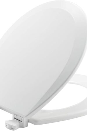 BEMIS 500EC 390 Toilet Seat with Easy Clean & Change Hinges, 1 Pack Round, Cotton White