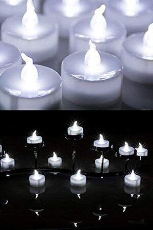 AGPtek® 24 PCS LED Tealights Battery-Operated flameless Candles Lights For Wedding Birthday Party - White