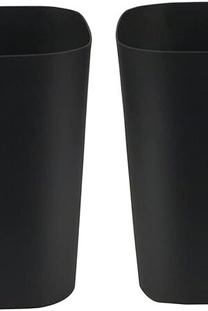 Besli 2 Gallon Small Trash Can Garbage Can Wastebasket for Bathroom Bedroom Kitchen Office (Black, 2 Pack)