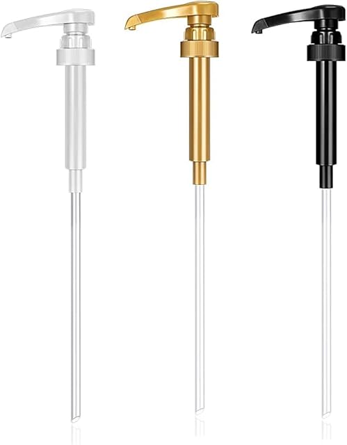 3Pack Coffee Syrup Pump, Compatible with Toran i, DaVinci, Jordans Skinny Syrups - Toran i Syrup Pump Dispenser Fits 25.4 Oz/750Ml Bottles, For Coffee Flavoring Syrups, Teas, Snow Cones, Smoothies