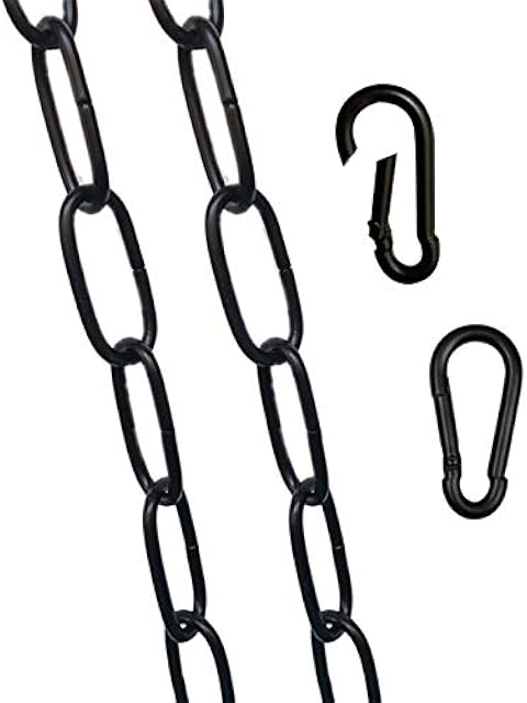 6 Feet Black Finish Metal Looping Chain Hanging Lighting Chain