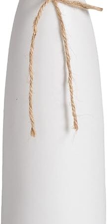 White Ceramic Vase-Flower Vase Dried Flower Vase for Modern Home Decor, Fit for Foyer Living Room Fireplace Bedroom Kitchen,Decent Gift, 8.27" H