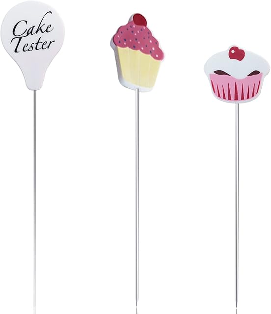 3 Pcs Cake Tester Needle Stainless Steel Cake Testing Probe Cake Tester for Baking,Home Bakery Muffin Bread Skewer Cake Testing Stick