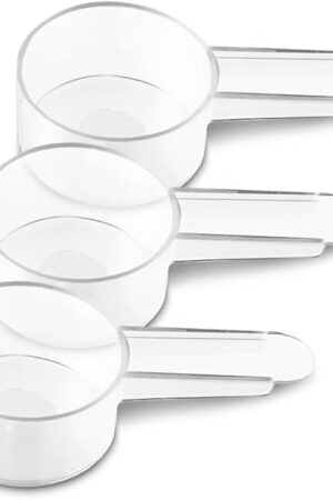 3 Pack Tablespoon Measuring Spoon Set with Short Handle Coffee Scoop - 1 Tablespoon (15 ML) Clear Plastic Scoops for Coffee, Loose Tea, Protein, Spices, Powders, and Other Dry Goods