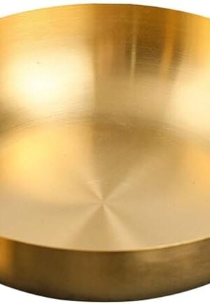 9.4" Stainless Steel Mixing Bowls - 75oz Gold Serving Bowl, Large Metal Decorative Bowl for Salad, Soup, Pasta, Snack, Cooking, Baking, Dishwasher Safe