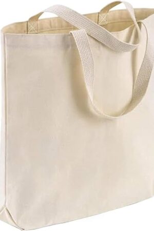 Wholesale Canvas Tote Bags, 15"W x 16"H x 3"G, Cotton Reusable Grocery Shopping Bags, Blank, DIY Painting Printing Embroidery
