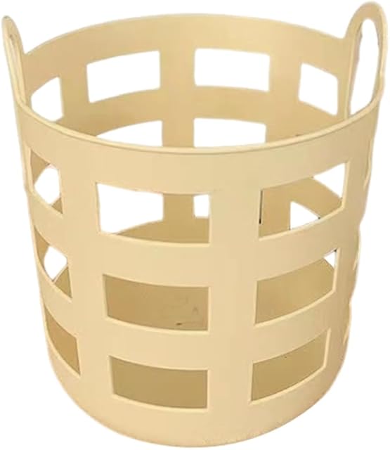 ABOOFAN Flexible Laundry Basket Plastic Hamper Portable Round Bin Hollow Dirty Clothes Hamper Toy Bin with Carry Handles for Clothes Bedroom Dorm Storage