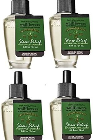 Bath & Body Works Eucalyptus Spearmint Wallflowers Aromatherapy Refills (4-Bulbs)