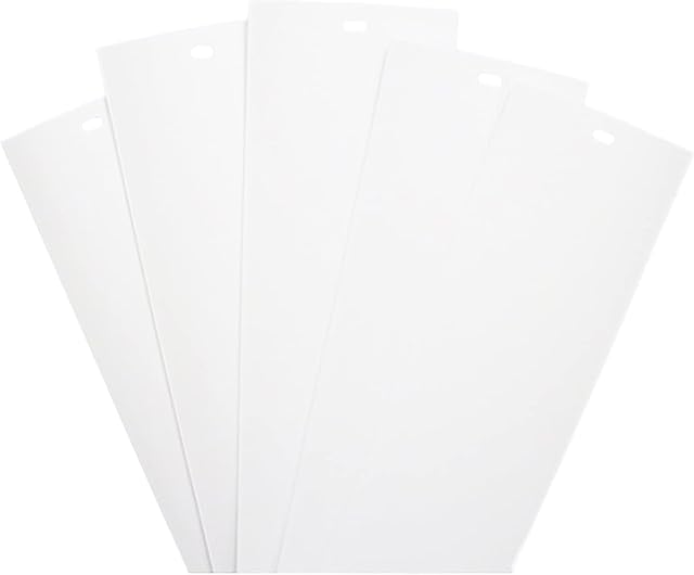 82.5" x 3.5" White PVC Vertical Blind Replacement Slats Curved Smooth (5 Pack)