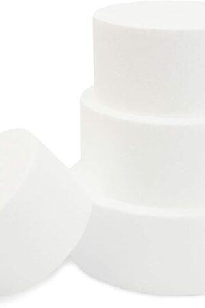 Bright Creations Foam Cake Rounds 4-Tier Dummy Set - 5, 6, 7 & 8-Inch Tiers, White - Dummy Cakes for Decorating Practice