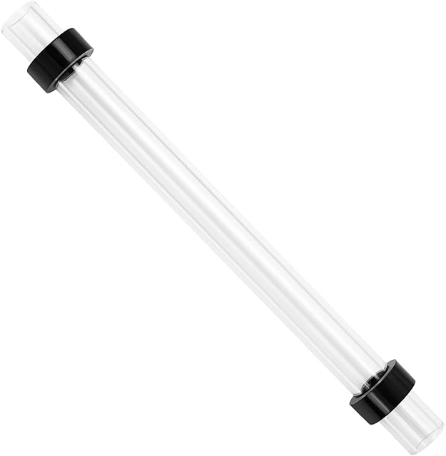 8 Inch Sight Glass Tube Replacement for Steamaster HPJ-2S Steamer Parts, Clear Water Level Gauge Tube with 2 Rubber Washers