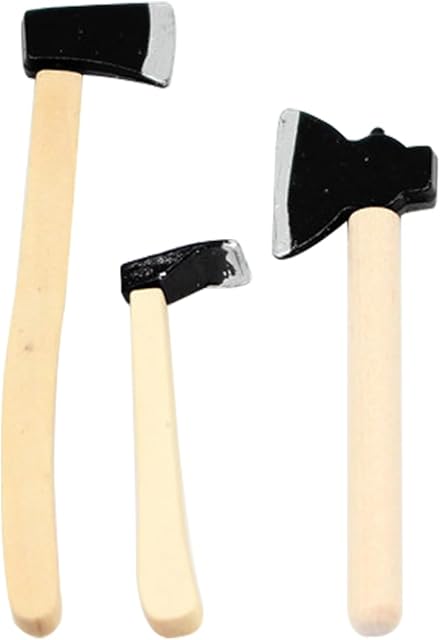 The 3 Pcs 1/12 Miniature Axe Dollhouse Decoration Accessories Model Miniature Decoration DIY Accessories Shooting Props
