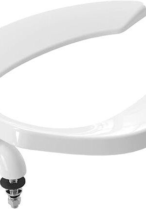 Commercial Heavy Duty Open Front Toilet Seat Without Cover, Thickened Material, Never Loosen, ELONGATED, White (18.5?), 1-Pack
