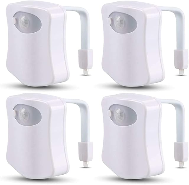 4 Pack Color Changing Toilet Night Light Motion Sensor Led Toilet Motion Activated Led Washroom Night Lamp(8 4)