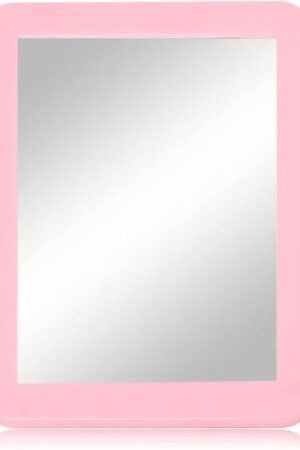 ARTLYMERS Magnetic Locker Mirror, 5x7 Real Glass Small Mirrors for Locker with Magnetic Backing, for School Locker, Bathroom, Household Refrigerator, Locker Accessory(Pink)