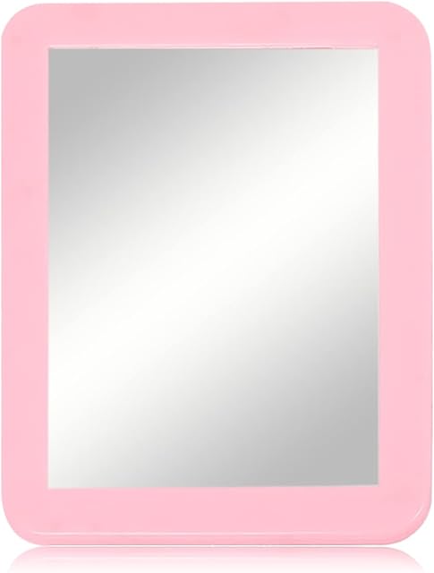 ARTLYMERS Magnetic Locker Mirror, 5x7 Real Glass Small Mirrors for Locker with Magnetic Backing, for School Locker, Bathroom, Household Refrigerator, Locker Accessory(Pink)
