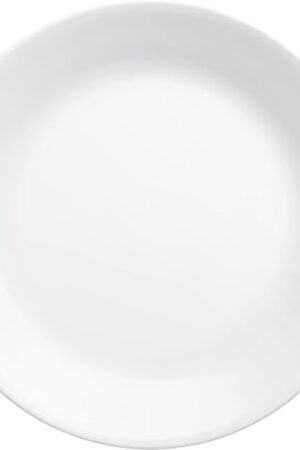 Corelle Vitrelle 4-Pieces 10.25" Glass Dinner Plates Chip & Crack Resistant Glass Dinnerware Set Plates, Winter Frost White