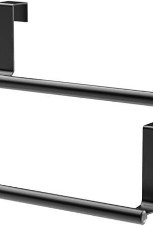 9" Over The Cabinet Towel Bar, Hand Towel and Washcloth Rack for Bathroom and Kitchen, 2 Pack