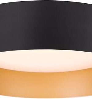 Bargeni Flush Mount Ceiling Light,12.5 inch LED Ceiling Light Fixture,Matte Black with Gold Inside,3000K/Warm White/18W(100w Equiv.),Dimmable Outdoor Lighting Fixtures Ceiling for Bedroom and Hallway