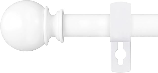 White Curtain Rods for Windows 28 to 48 Inch, 5/8" Diameter Heavy Duty Metal Splicing Adjustable Small Curtain Rod With Bracket(2.3-4 Feet)