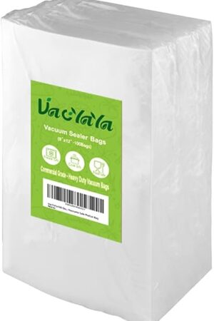 VacYaYa100 Quart 8 x 12 Inch Freezer Food Vacuum Sealer Storage Bags Size,Vac Seal a Meal Bags with BPA Free and Heavy Duty Sous Vide Vaccume Safe PreCut Bag