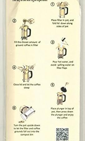 Caffi Paper Coffee Filters for 4 to 8 Cup French Press - 100 Pack
