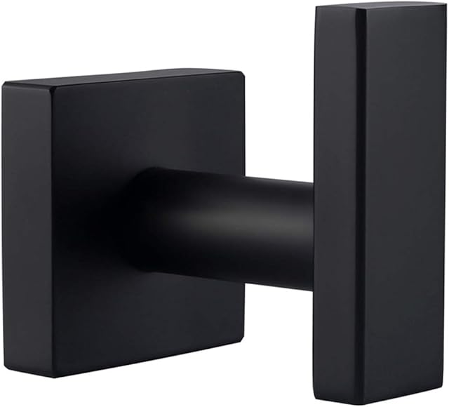 Angle Simple Stainless Steel Towel Hook for Wall, Matte Black